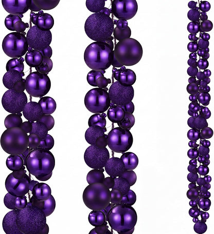 Yuxung 2 guirnaldas de adornos de bolas de Navidad de 6 pies, color...