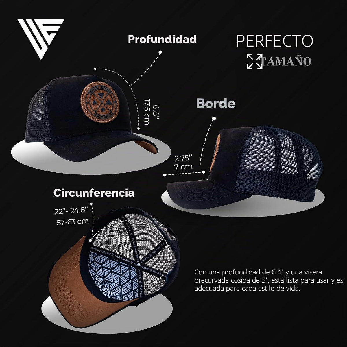 Urban Effort Trucker Hat para hombre – Gorra de béisbol con parte t...