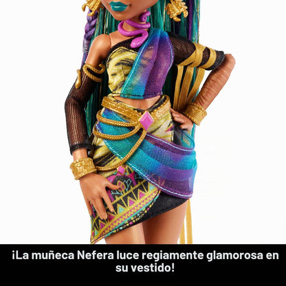 Monster High Nefera De Nile Doll | Royal Mummy en vestido con escar...