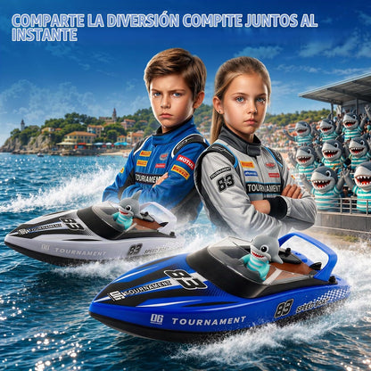 BEZGAR 2 paquetes de 10 pulgadas 15 KPH Fast RC Shark Barcos para n...
