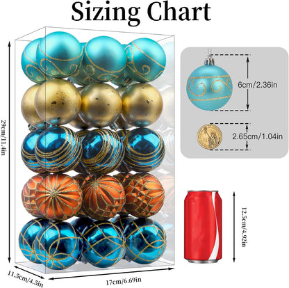 SHareconn - 30 bolas de árbol de Navidad de 2.36 pulgadas, bolas de...
