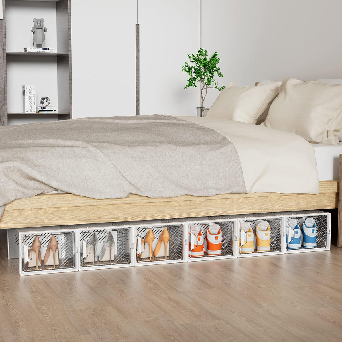 SIMPDIY Cajas de almacenamiento de zapatos transparentes XL, organi...