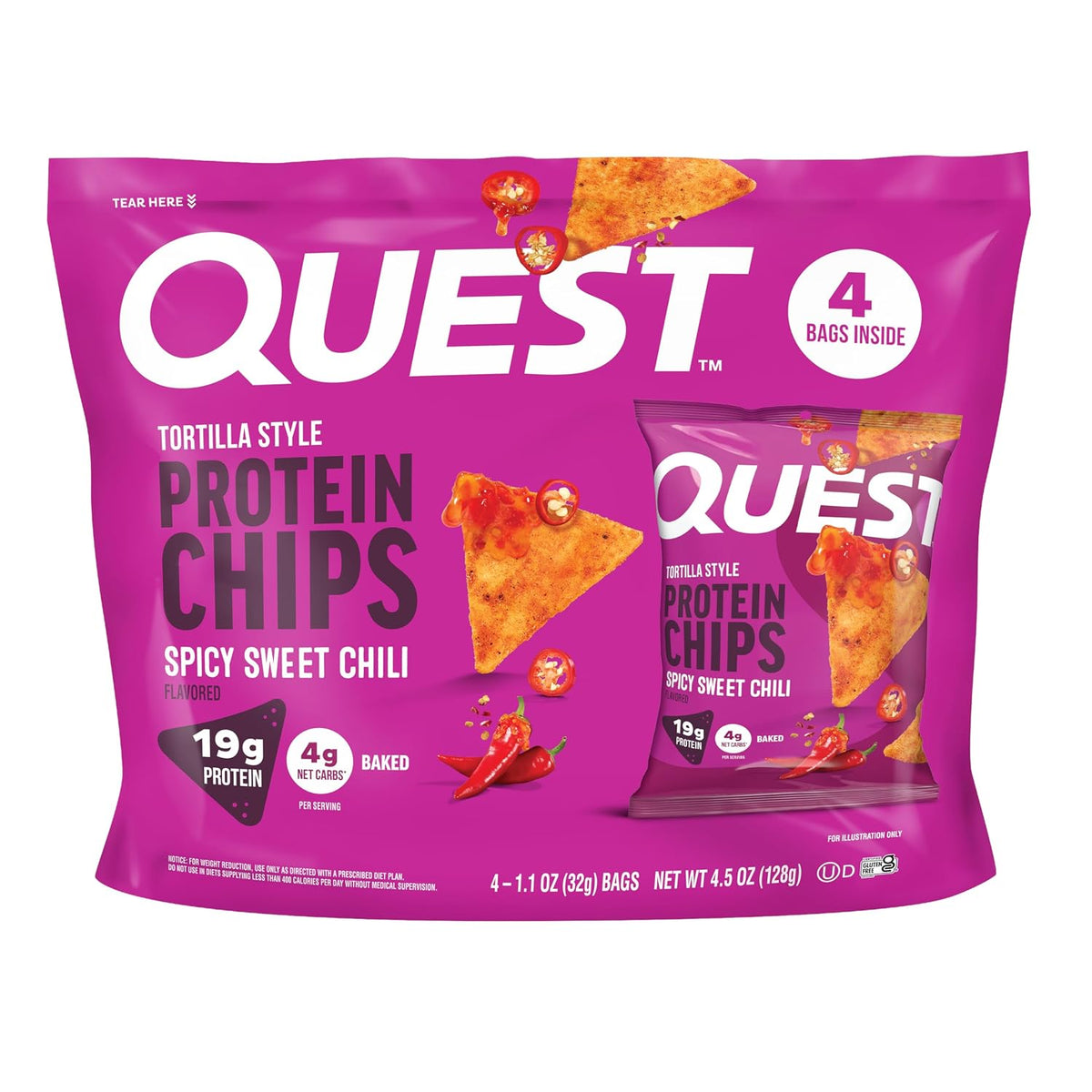 Quest Nutrition Chili Lime Tortilla Style Chips de proteína, 1.1 on...