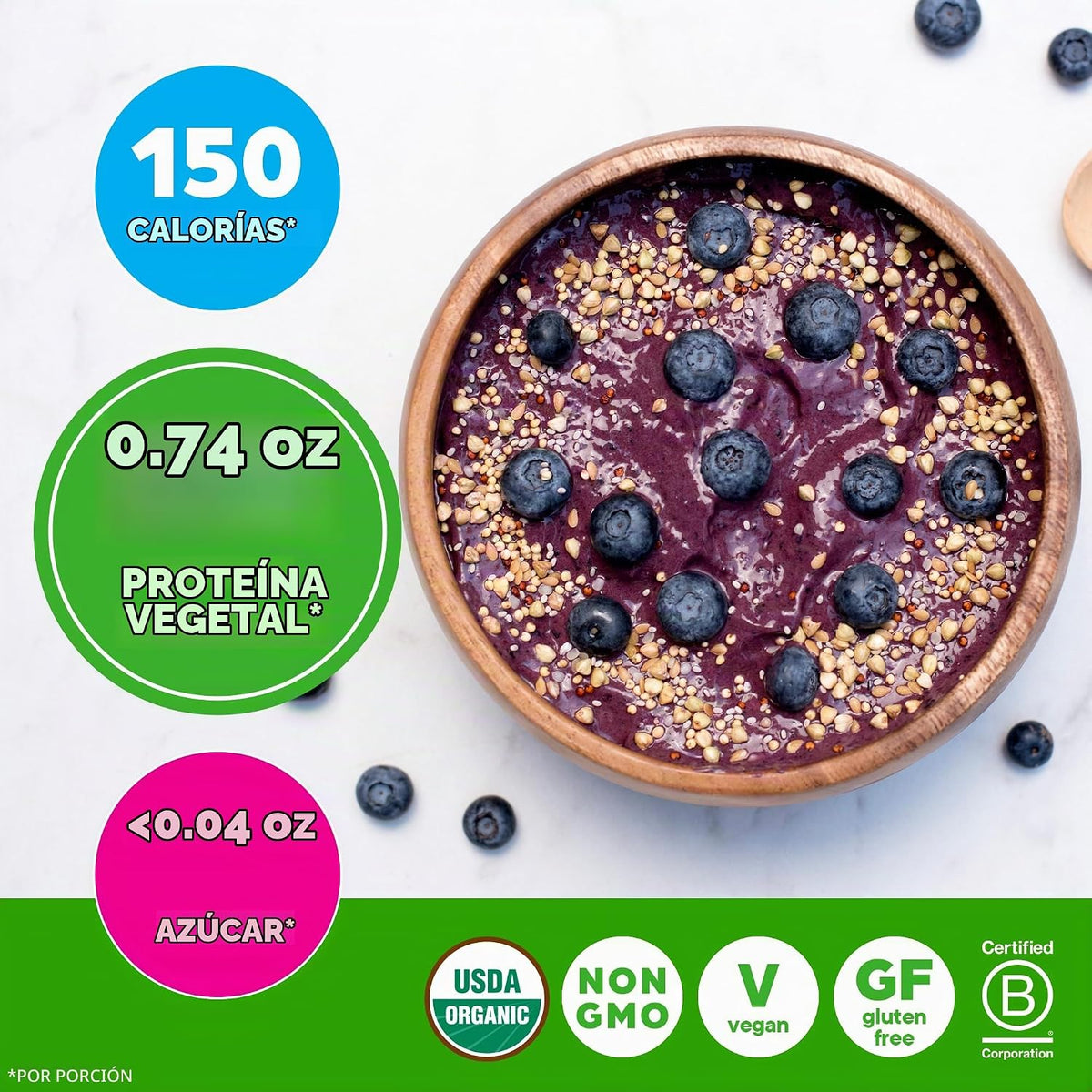 Orgain Proteína en polvo vegana orgánica de 0.74 oz, vainilla, 10 p...
