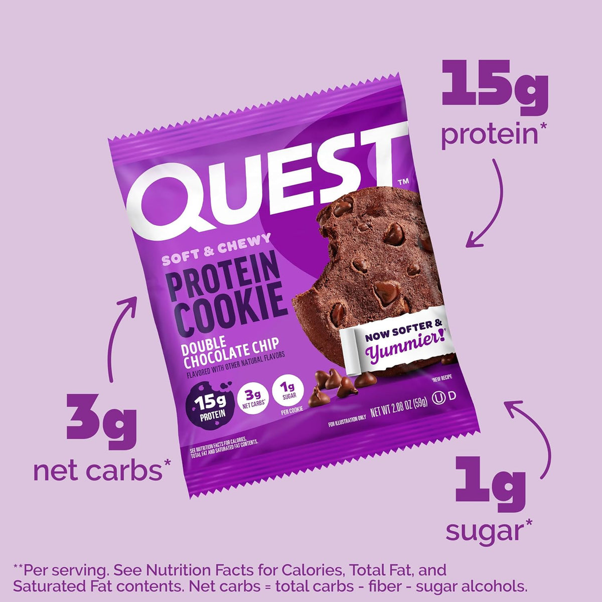 Quest Protein Cookie Mantequilla (doble chispa de chocolate) | 0.04...