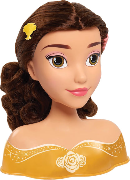 Disney Princess Just Play - Cabeza de peinado Belle, cabello castañ...