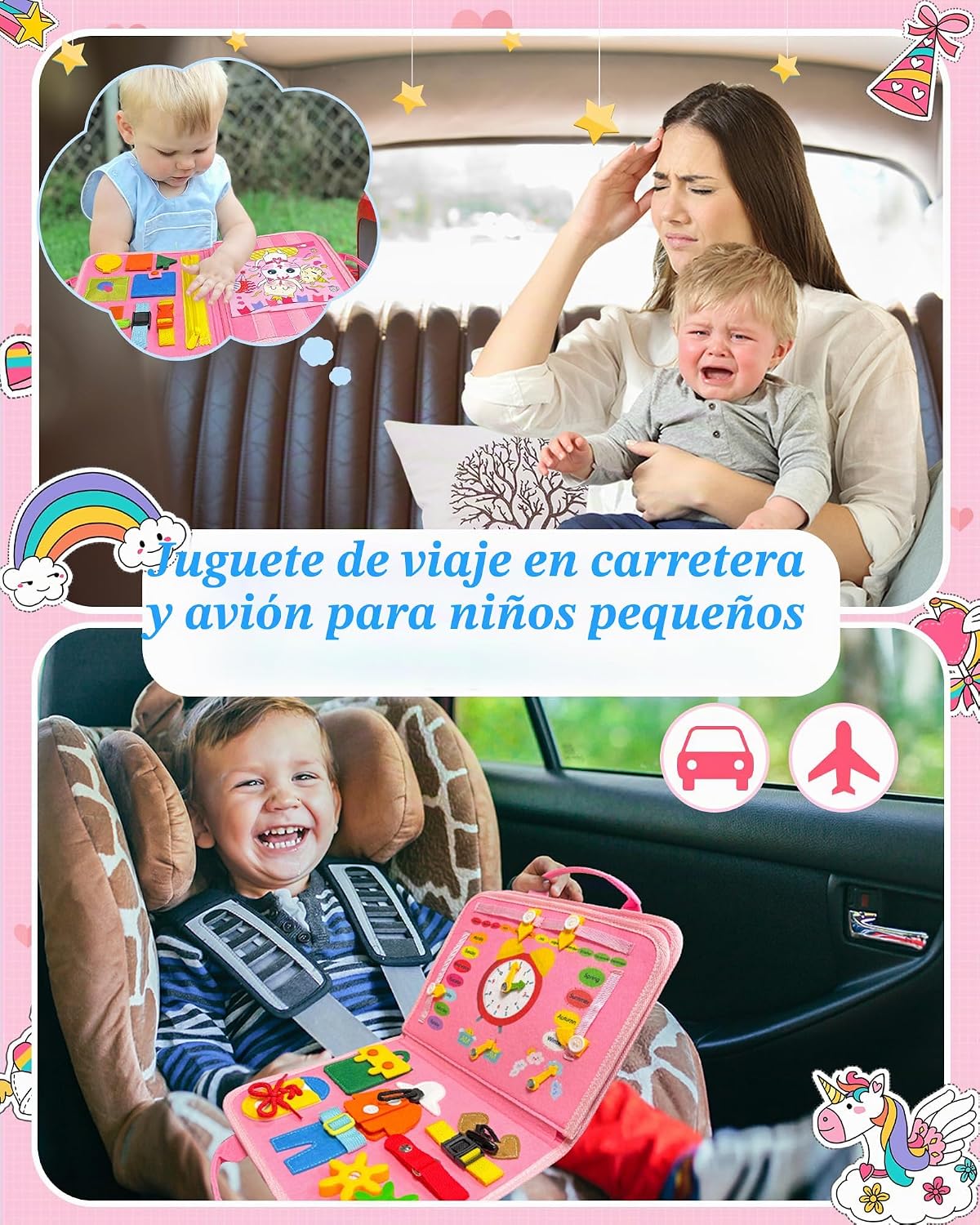 Exorany Busy Board - Juguetes Montessori para niñas y niños pequeño...