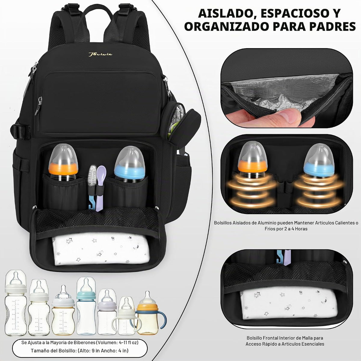 IBVIVIC Bolsa de pañales Mochila para pañales de gran capacidad, Ne...