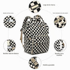GAIVP mochila de pañales para bebe, negro, rojo (Checkered Black),...