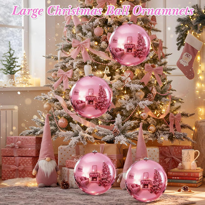 Zubebe Bolas grandes de adornos navideños de 8 pulgadas, color rosa...
