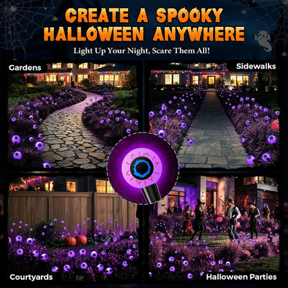 Cnuoky Decoraciones de Halloween al aire libre, paquete de 6 luces...