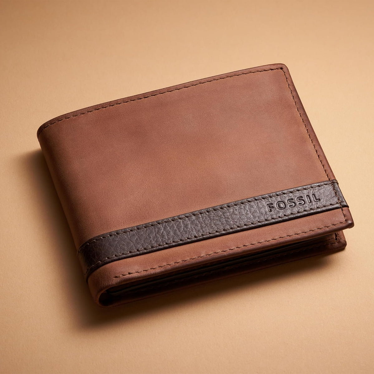 Fossil Billetera de cuero Quinn para hombre con billetera de identi...