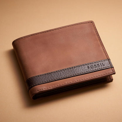 Fossil Billetera de cuero Quinn para hombre con billetera de identi...