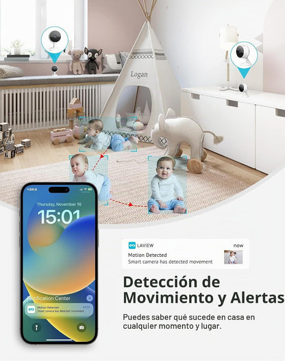 LaView Cámaras 3K de 5MP para Seguridad del Hogar en Interiores, Cá...