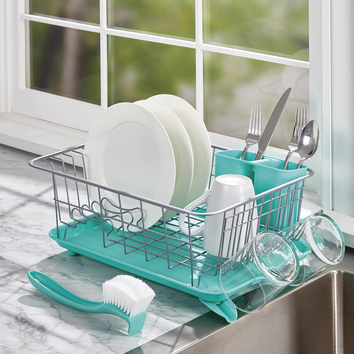 Farberware Classic - Escurreplatos completo, 3 piezas, color aguama...
