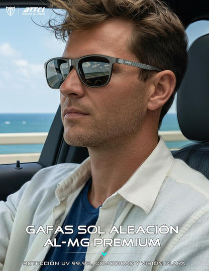ATTCL Gafas de sol polarizadas para hombre Al-Mg Metal ultraligeras...