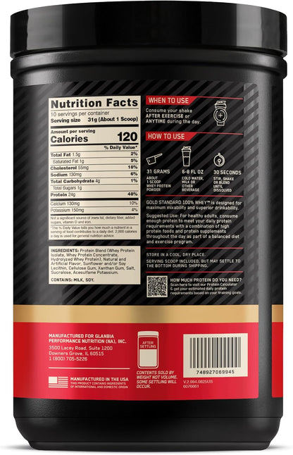 Optimum Nutrition Gold Standard 100% proteína de suero en polvo, he...
