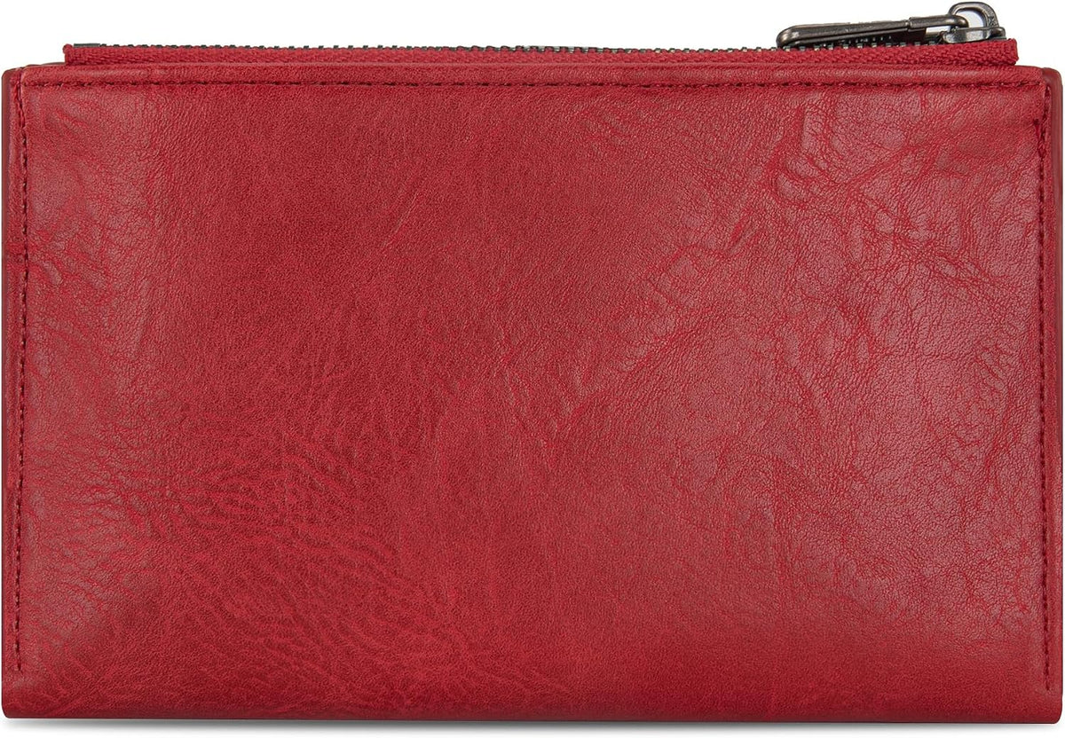 Wrangler - Billetera para mujer con tarjetero plegable, cierre y ve...