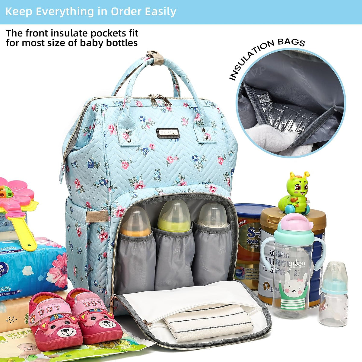 GAIVP - Mochila para pañales, bolsas de pañales para bebés, niñas y...