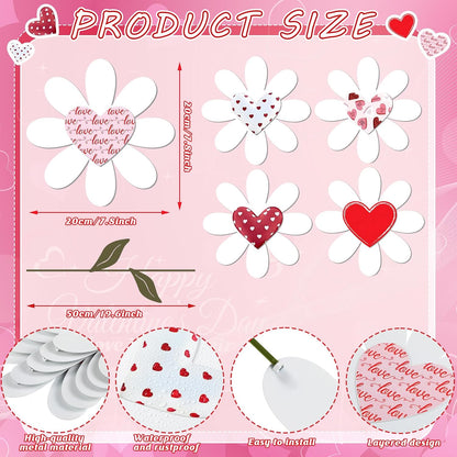 5 piezas de 27.4 pulgadas de metal para el día de San Valentín, let...