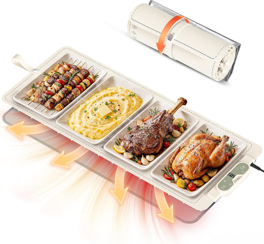 FJAU Tapete de calentamiento para alimentos, extra grande 37 x 15 p...