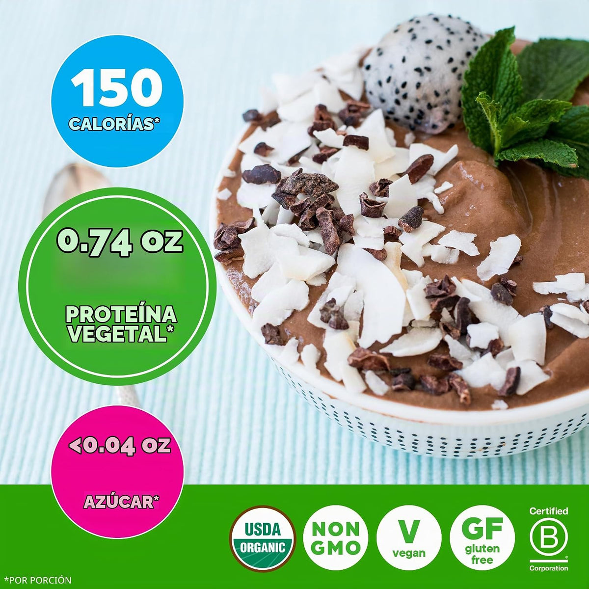 Orgain Proteína en polvo vegana orgánica de 0.74 oz, dulce de choco...