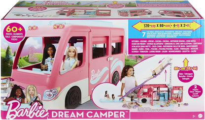 Barbie DreamCamper Playset y accesorios de camping | Incluye tobogá...