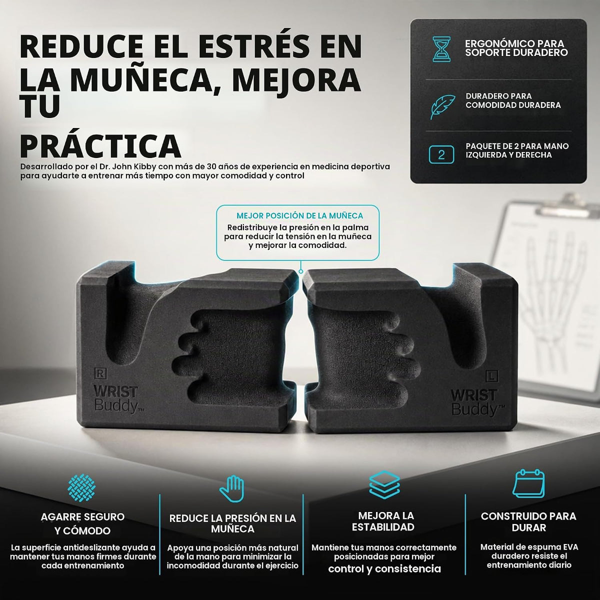 WRISTBuddy Bloques de yoga (izquierdo + derecho) - Bloques de EVA e...