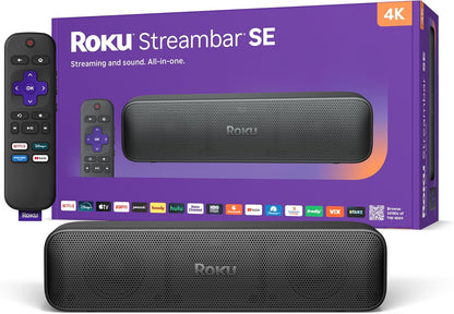 Roku Streambar SE, barra de sonido 4K con dispositivo de transmisió...