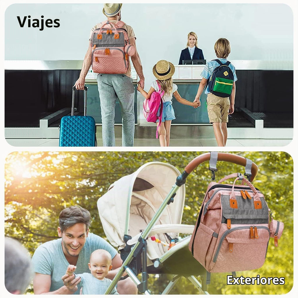 KABAQOO Mochila para pañales con estación de cambio desmontable, bo...