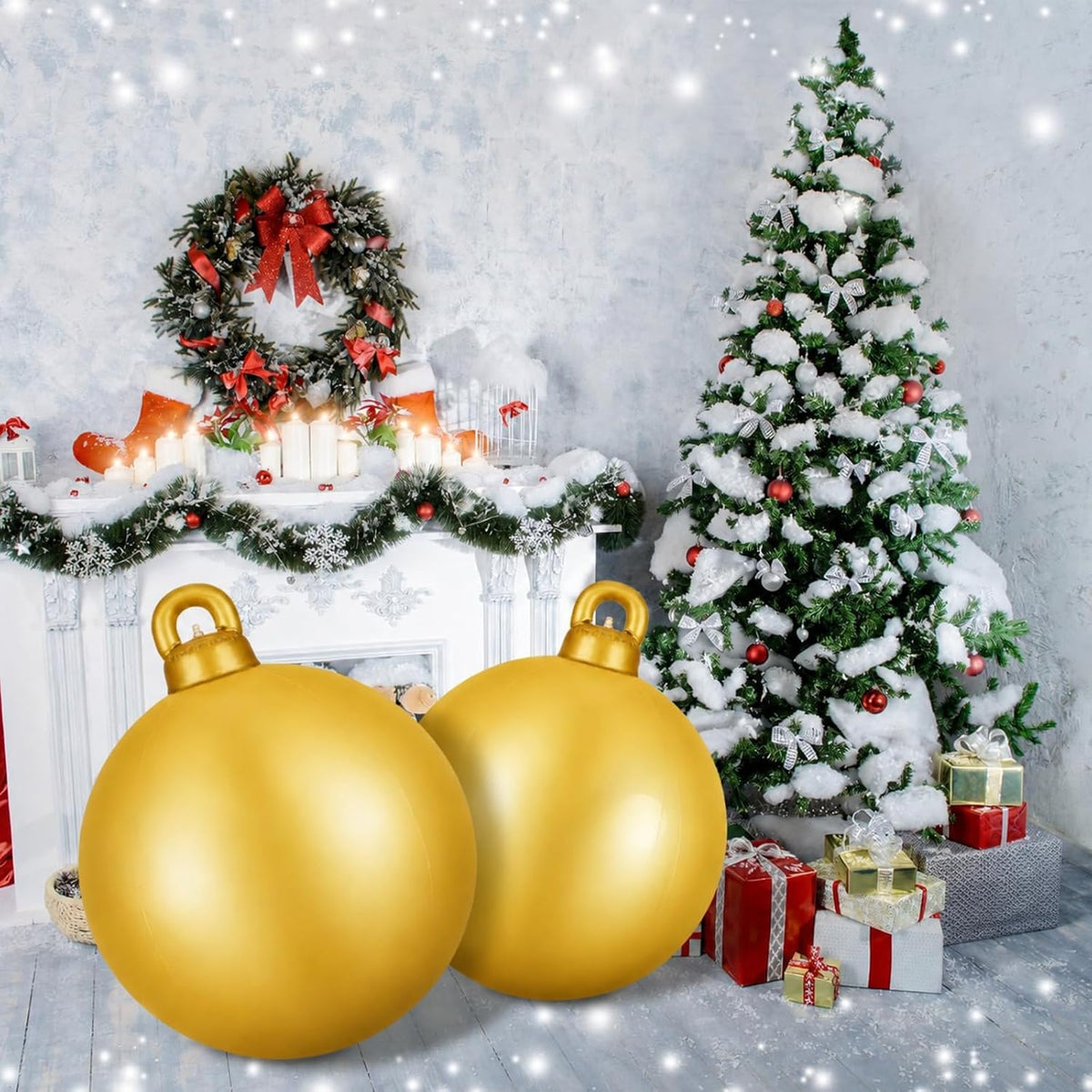 Jetec 2 bolas inflables gigantes de Navidad de 32 pulgadas, color d...