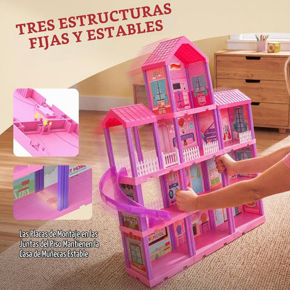 Flooyes Casa de muñecas para niñas-4 historias 11 habitaciones casa...