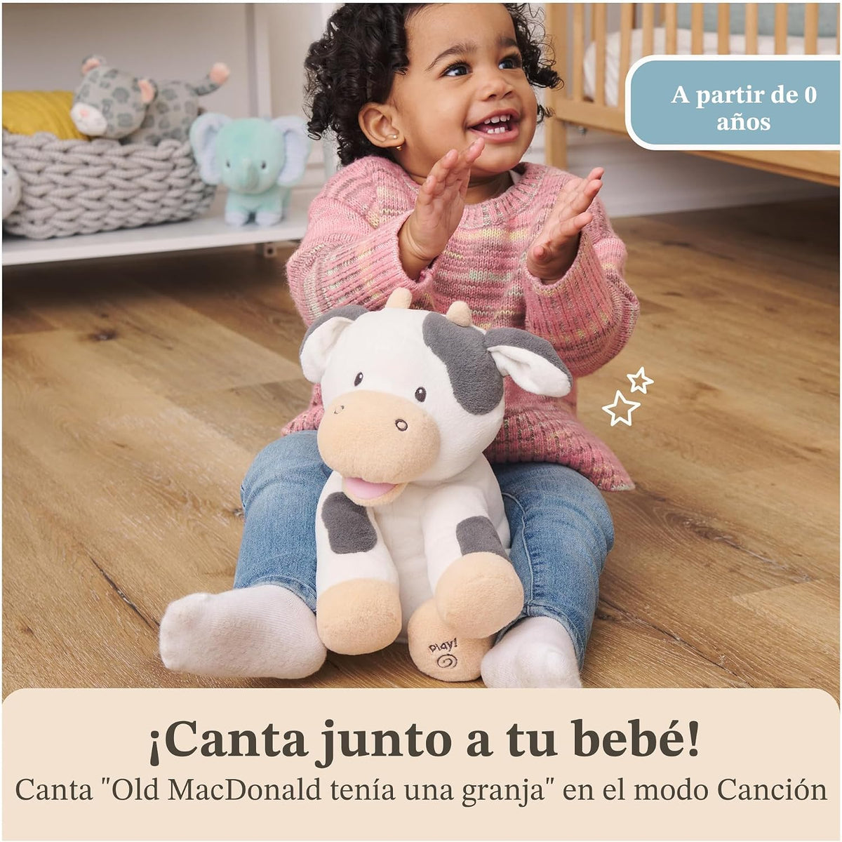 GUND Baby Buttermilk Cow Juguete musical interactivo animado para b...
