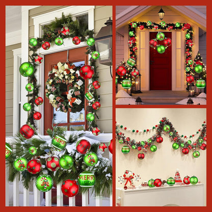 Lanpn 6 piezas de 15 cm Adornos de Navidad grandes para exterior, b...