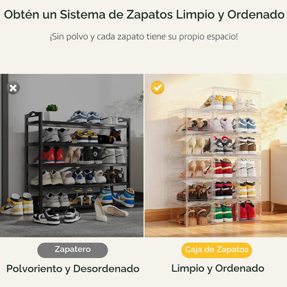 Pinkpum Caja de almacenamiento de zapatos duros mejorada, paquete d...