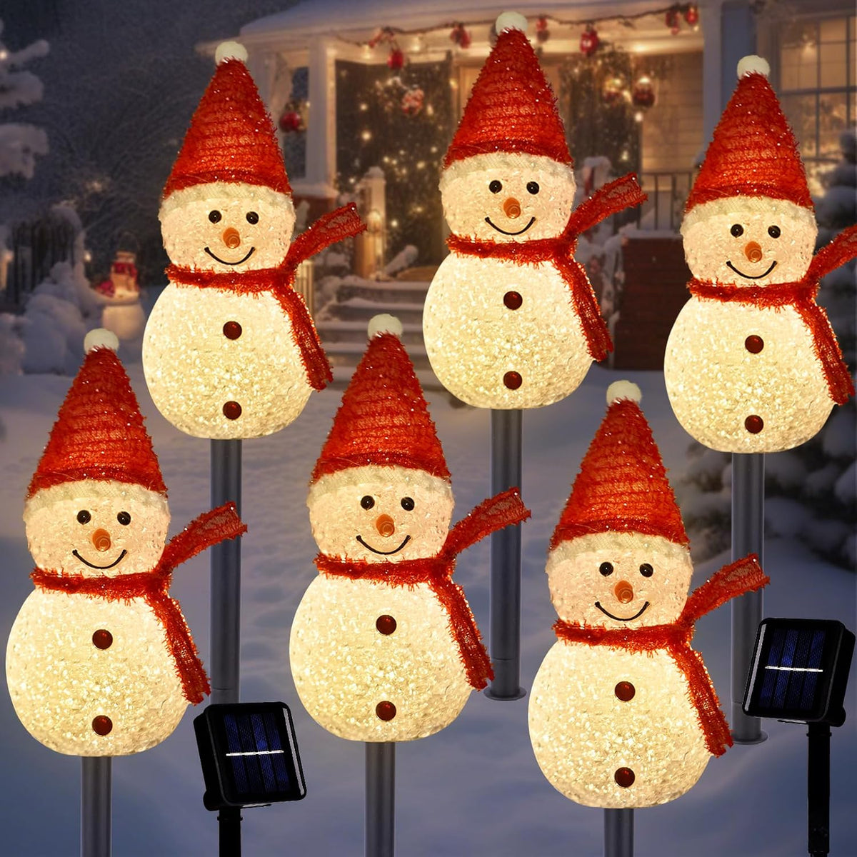 TAILERRI - Luces solares de Navidad con diseño de muñeco de nieve p...