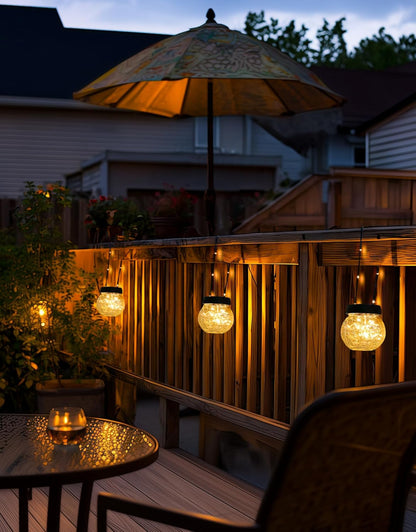 PARTPHONER Luces solares impermeables para exteriores, paquete de 2...