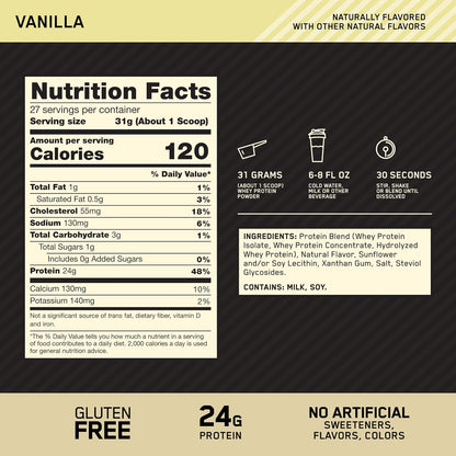 Optimum Nutrition Estándar dorado 100% Proteína de Suero de Leche e...