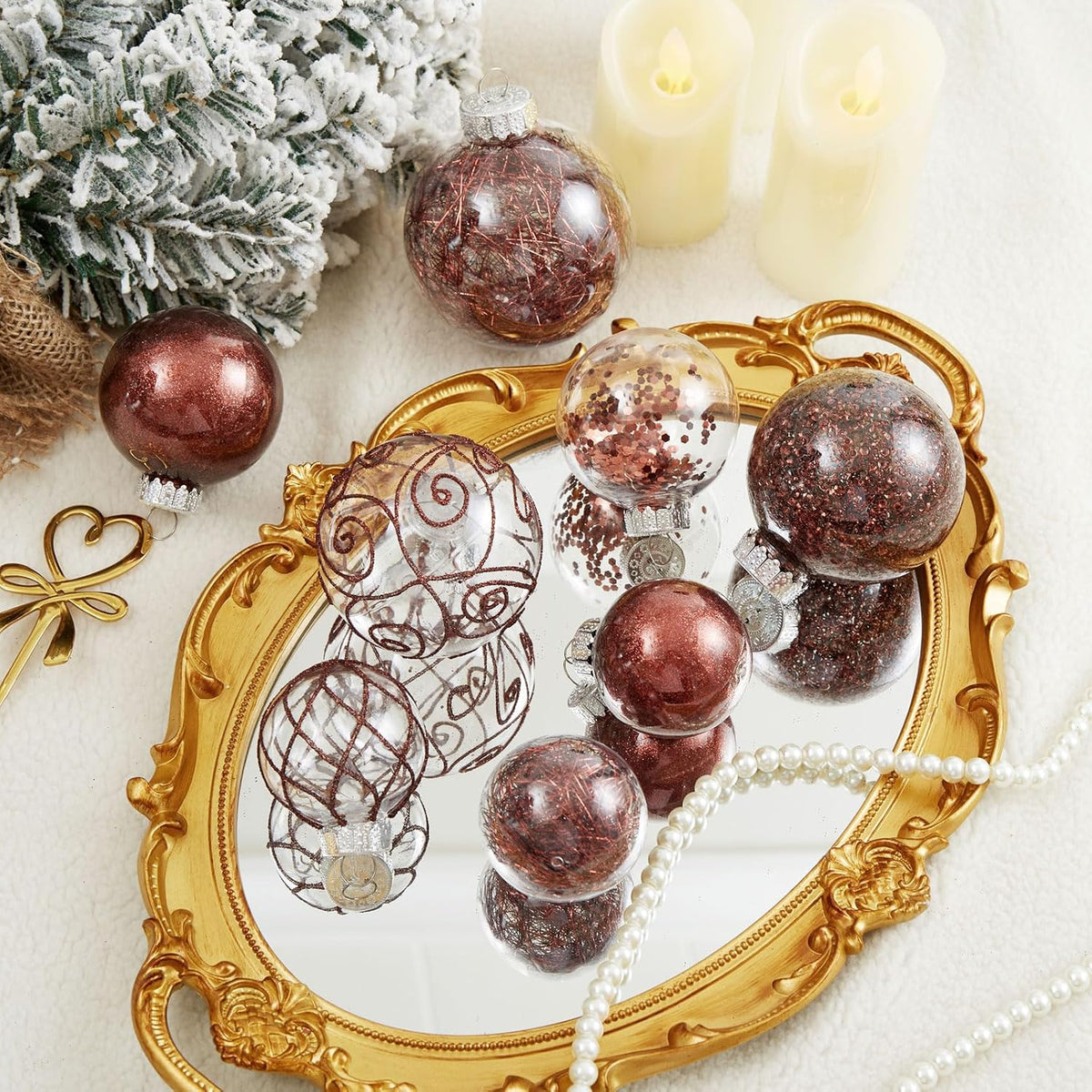 Wironlst Adornos de Bolas de Navidad Irrompibles Transparentes de P...