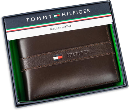 Tommy Hilfiger Cartera Passcase para hombre con ventana de identifi...