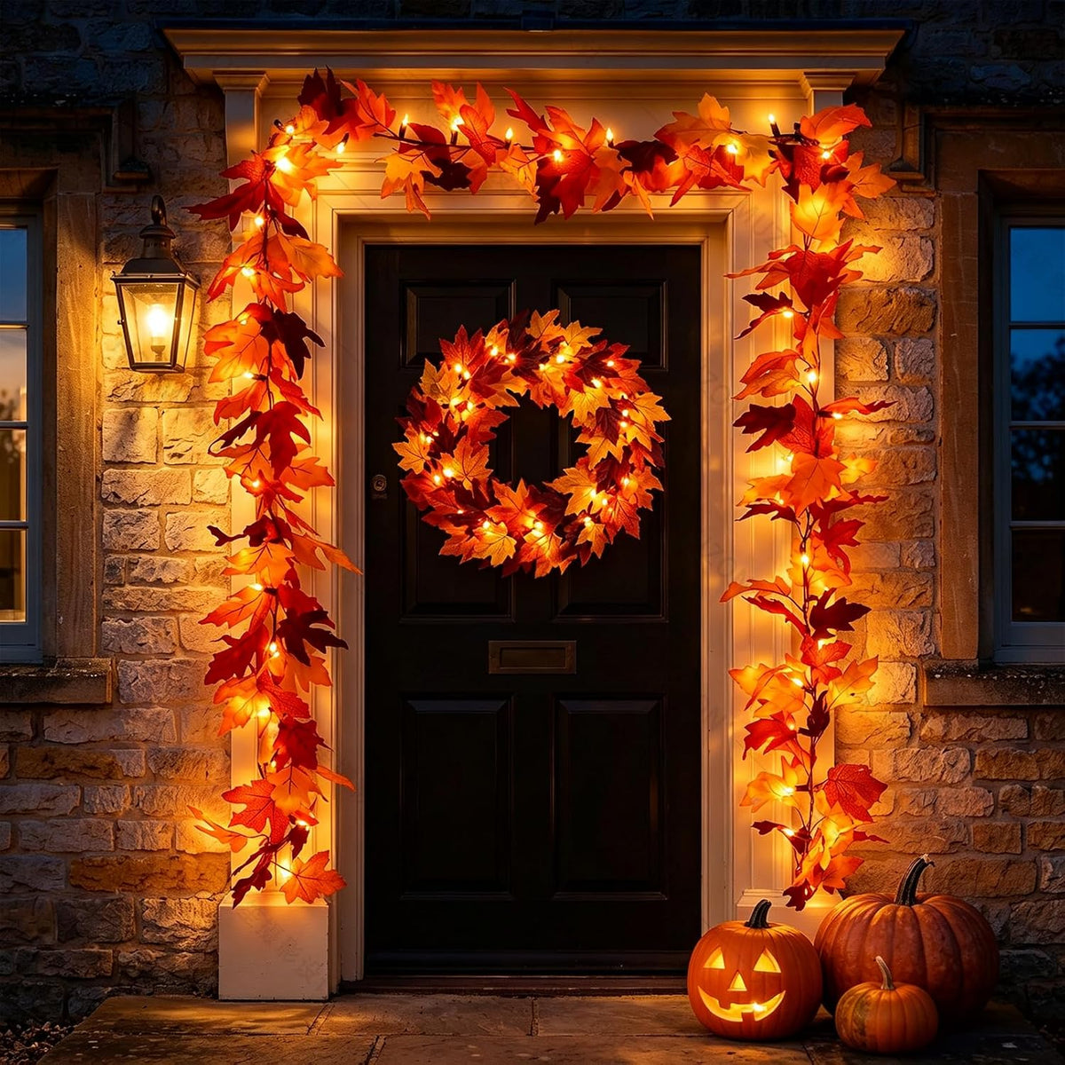 Ucutely Temporizador - Guirnalda de otoño de 50 LED con luces de 12...
