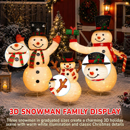 Arborvigro Juego familiar de muñeco de nieve 3D plegable de 3.7 pie...