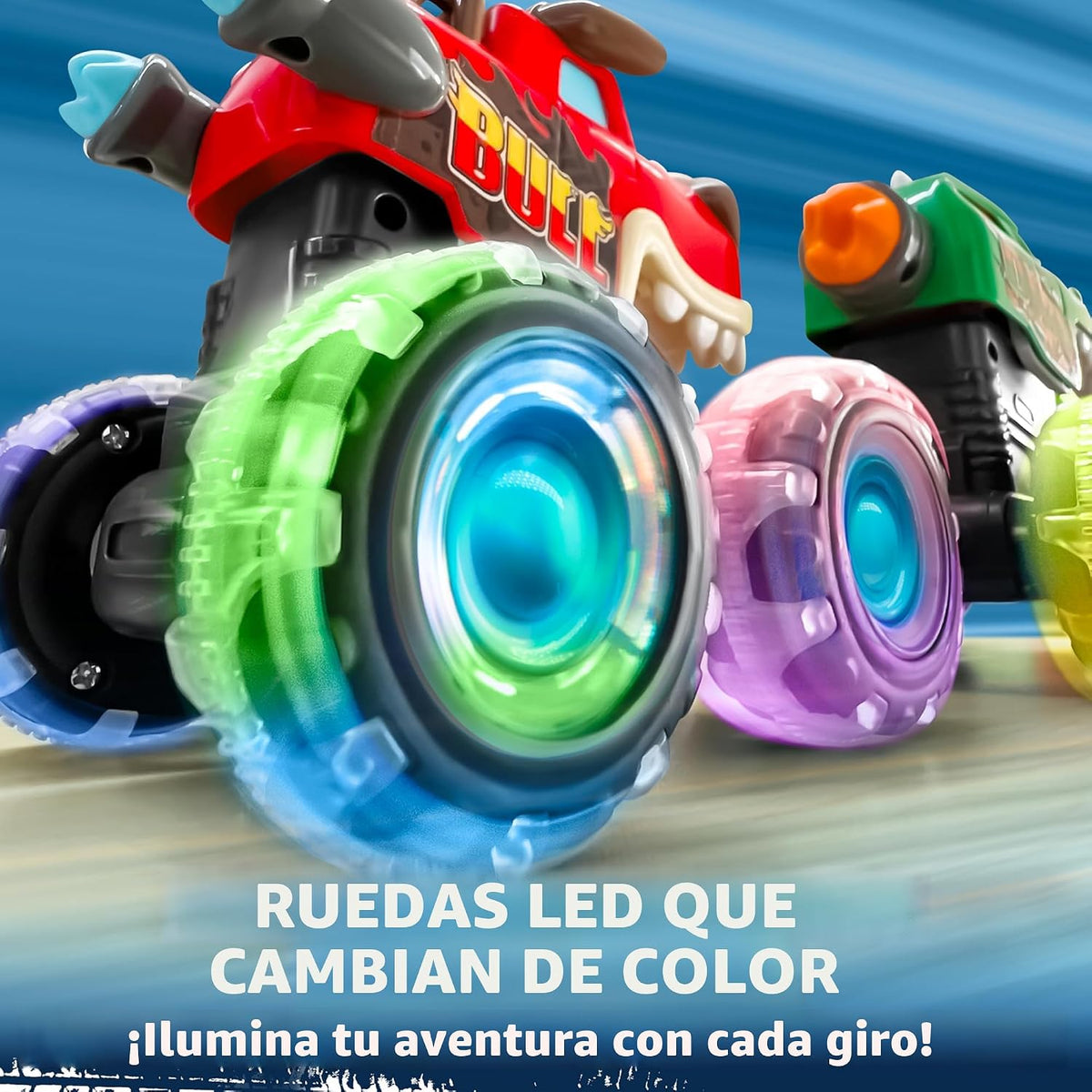 JOYIN - Paquete de 3 camiones monstruos de juguete, autos iluminado...