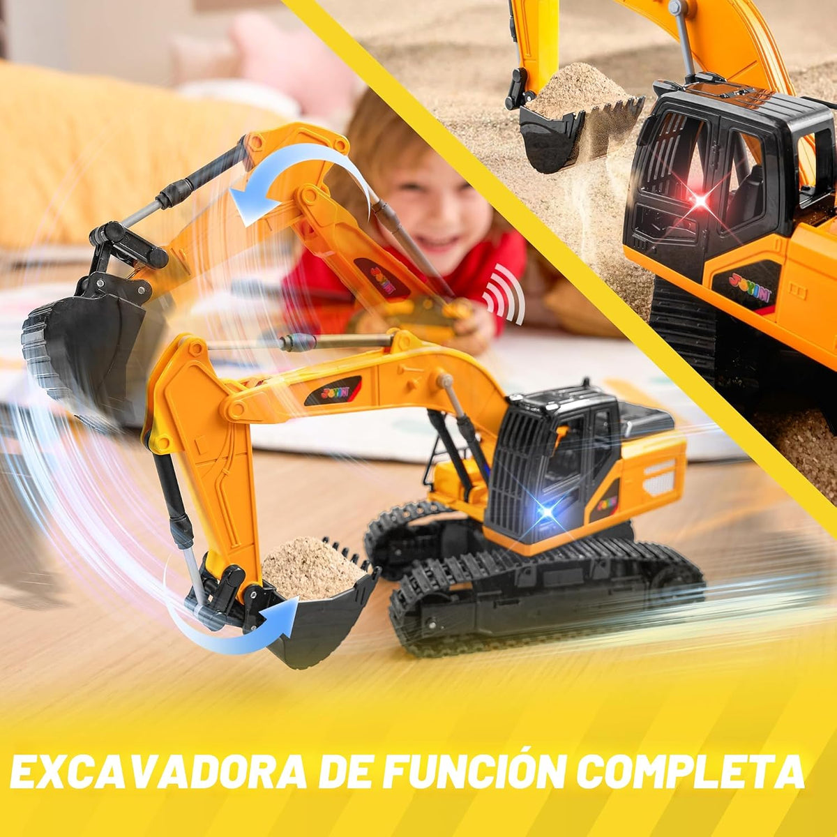 JOYIN Excavadora de control remoto para niños, 2.4 GHz RC Play Exca...