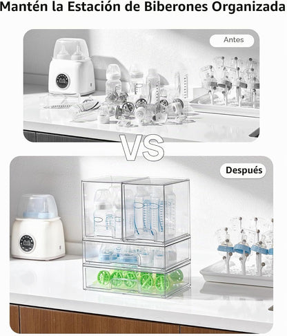 Vtopmart Juego de 8 cajones de almacenamiento apilables transparent...