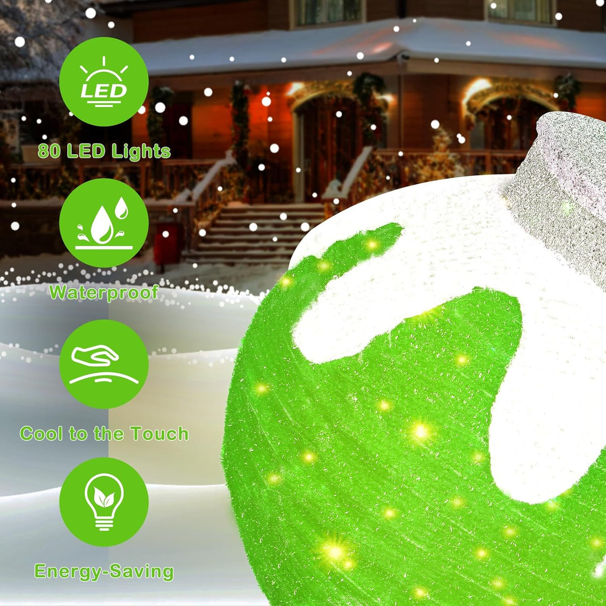 Adornos de Navidad para exteriores, decoración de bolas navideñas e...
