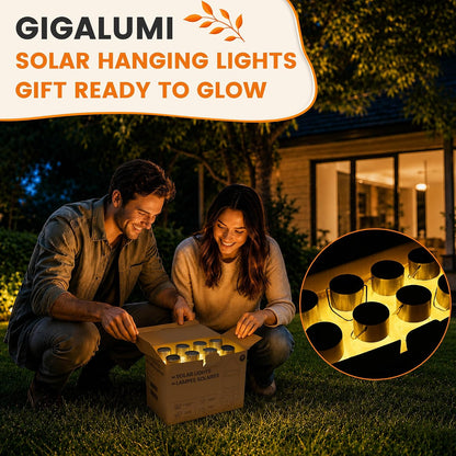 GIGALUMI Luces solares al aire libre colgante linterna decoración d...