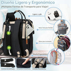 SHITIESHOU Bolsa de pañales mochila para bebé, bolsa de pañales par...