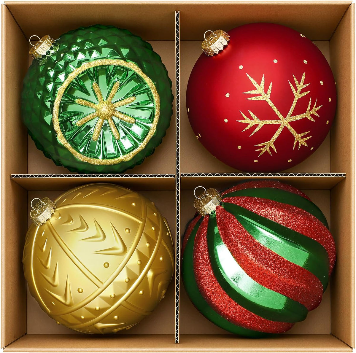 SHareconn Bolas decorativas grandes de árbol de Navidad de 4 unidad...