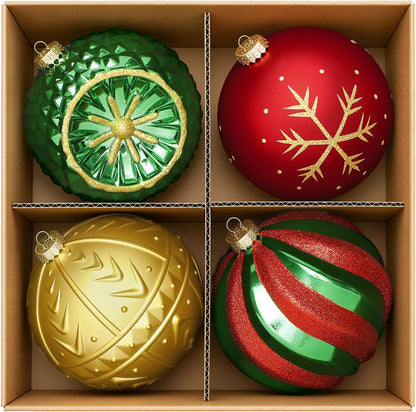 SHareconn Bolas decorativas grandes de árbol de Navidad de 4 unidad...